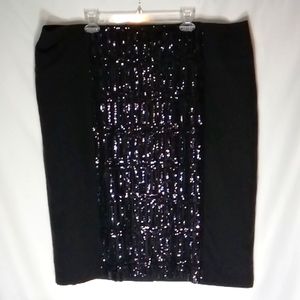 Worthington Women size 24W Black Siquences Skirt
